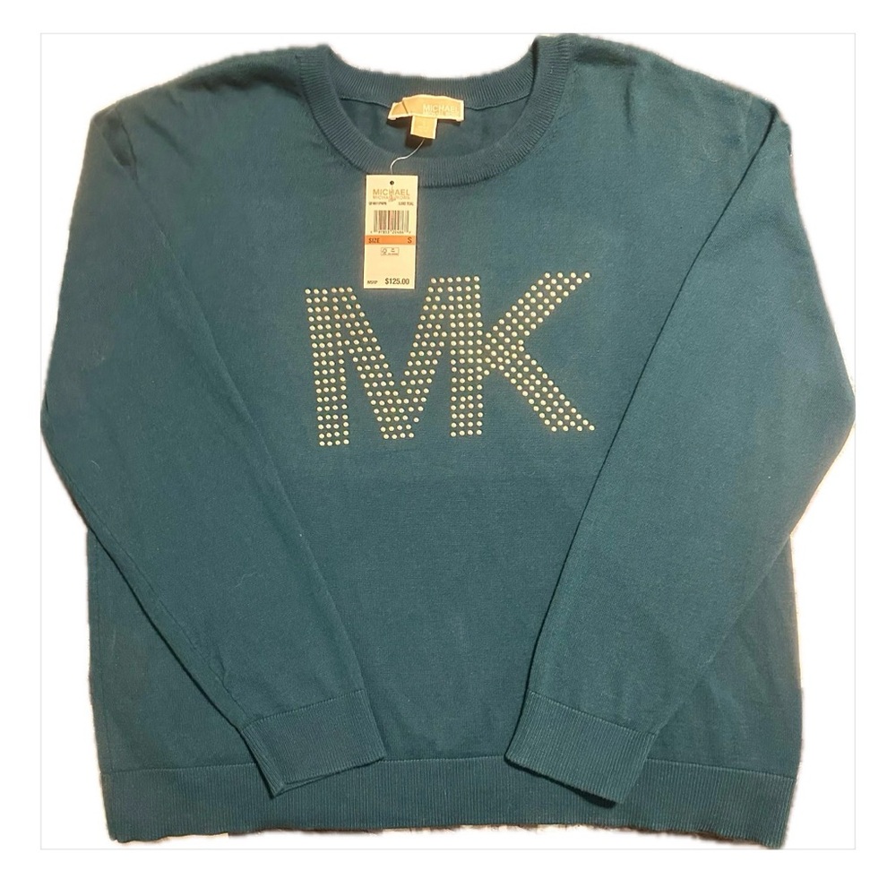 Michael Kors Luxe Teal Crewneck Sweater